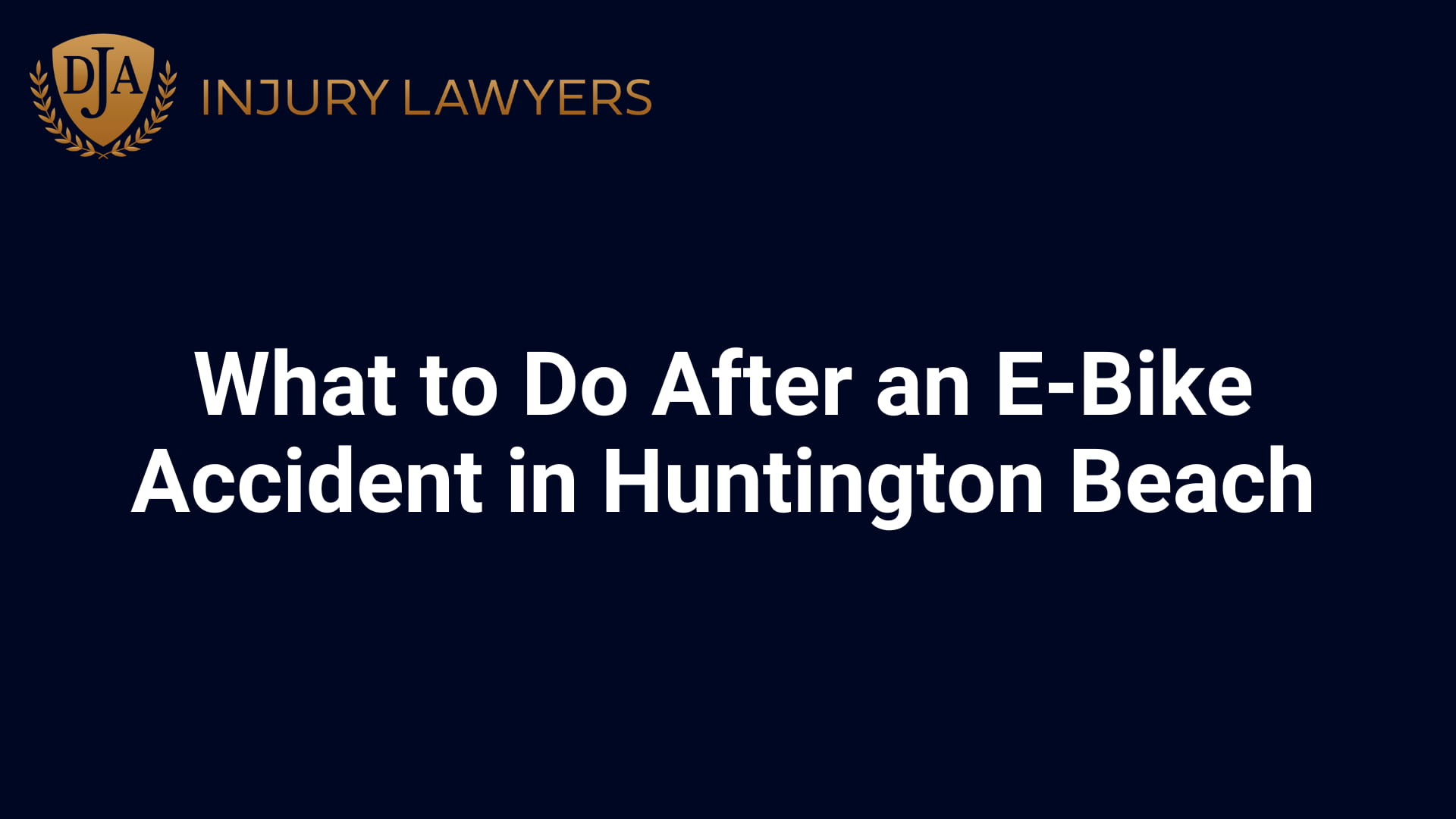 What to Do After an E-Bike Accident in Huntington Beach